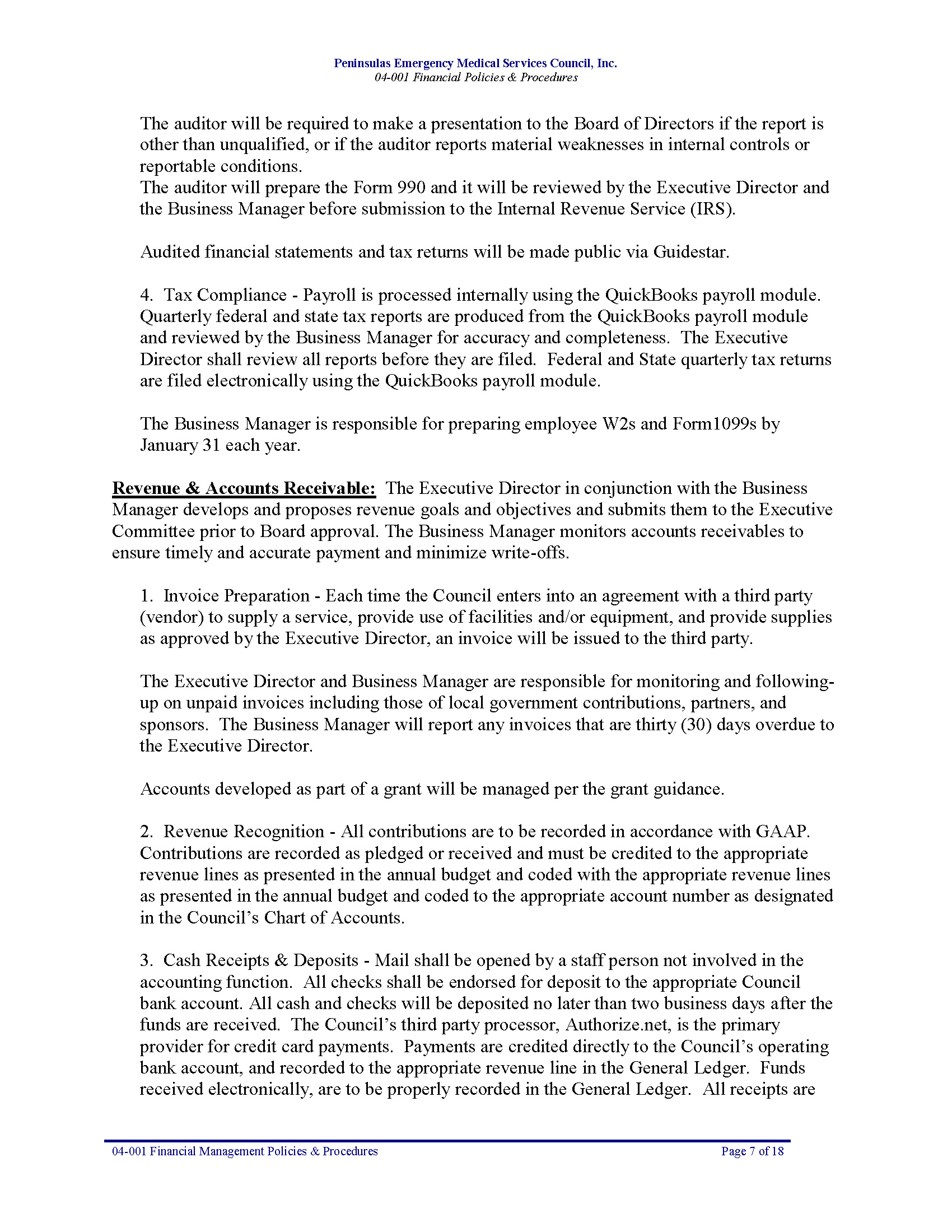 04 001 PEMS Financial Management Policies Procedures 09 18 Page 07