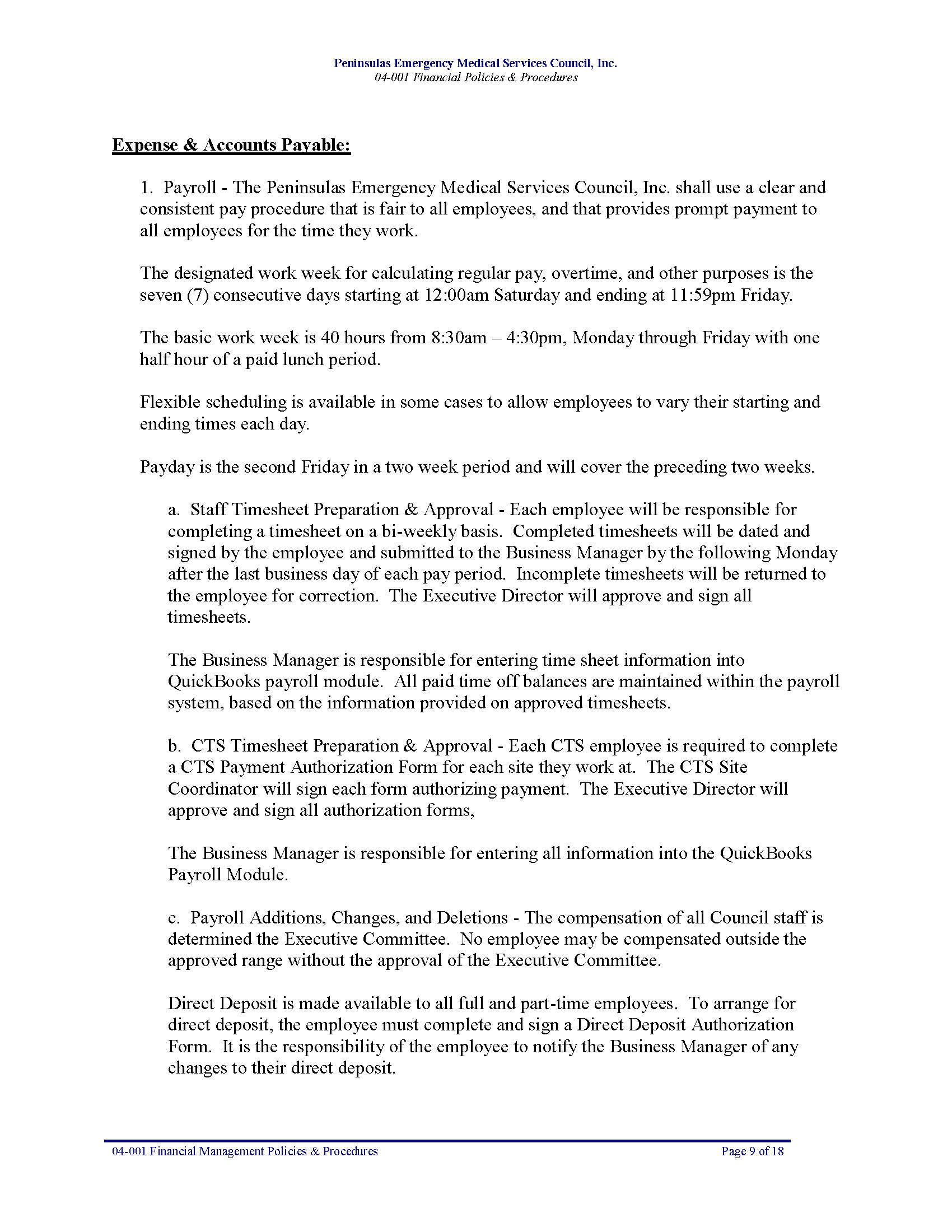 04 001 PEMS Financial Management Policies Procedures 09 18 Page 09