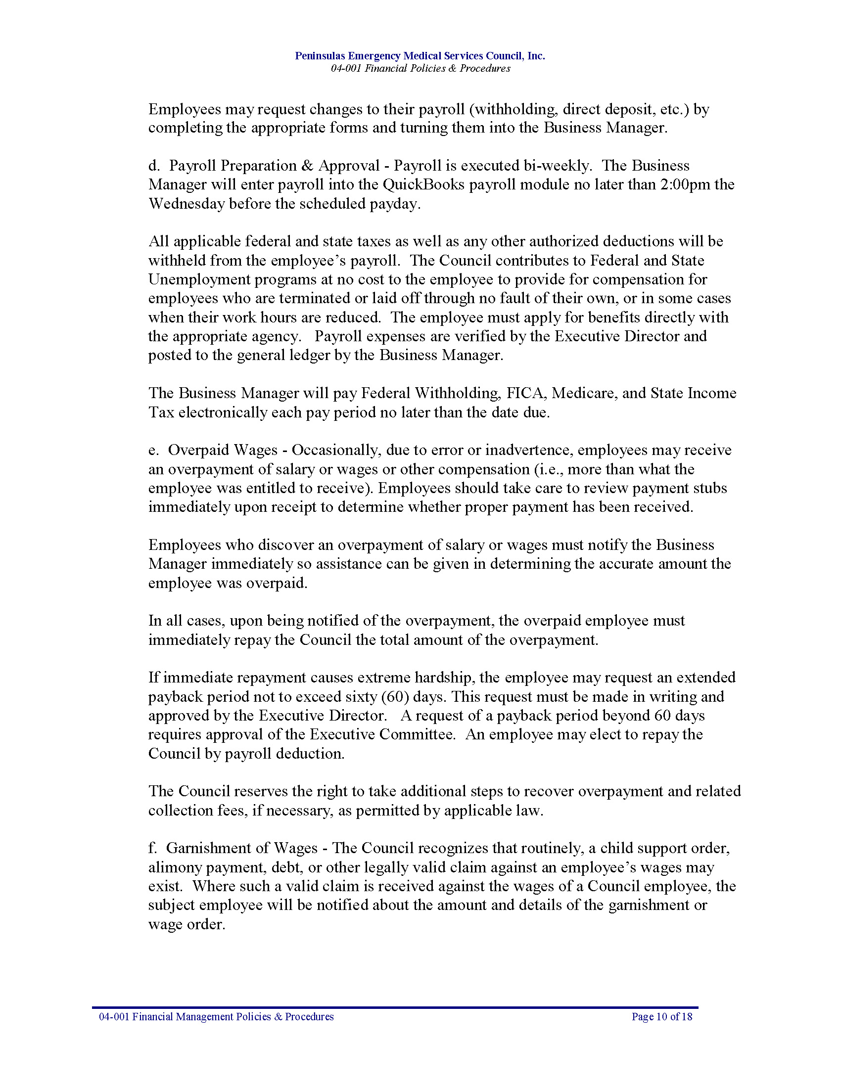 04 001 PEMS Financial Management Policies Procedures 09 18 Page 10