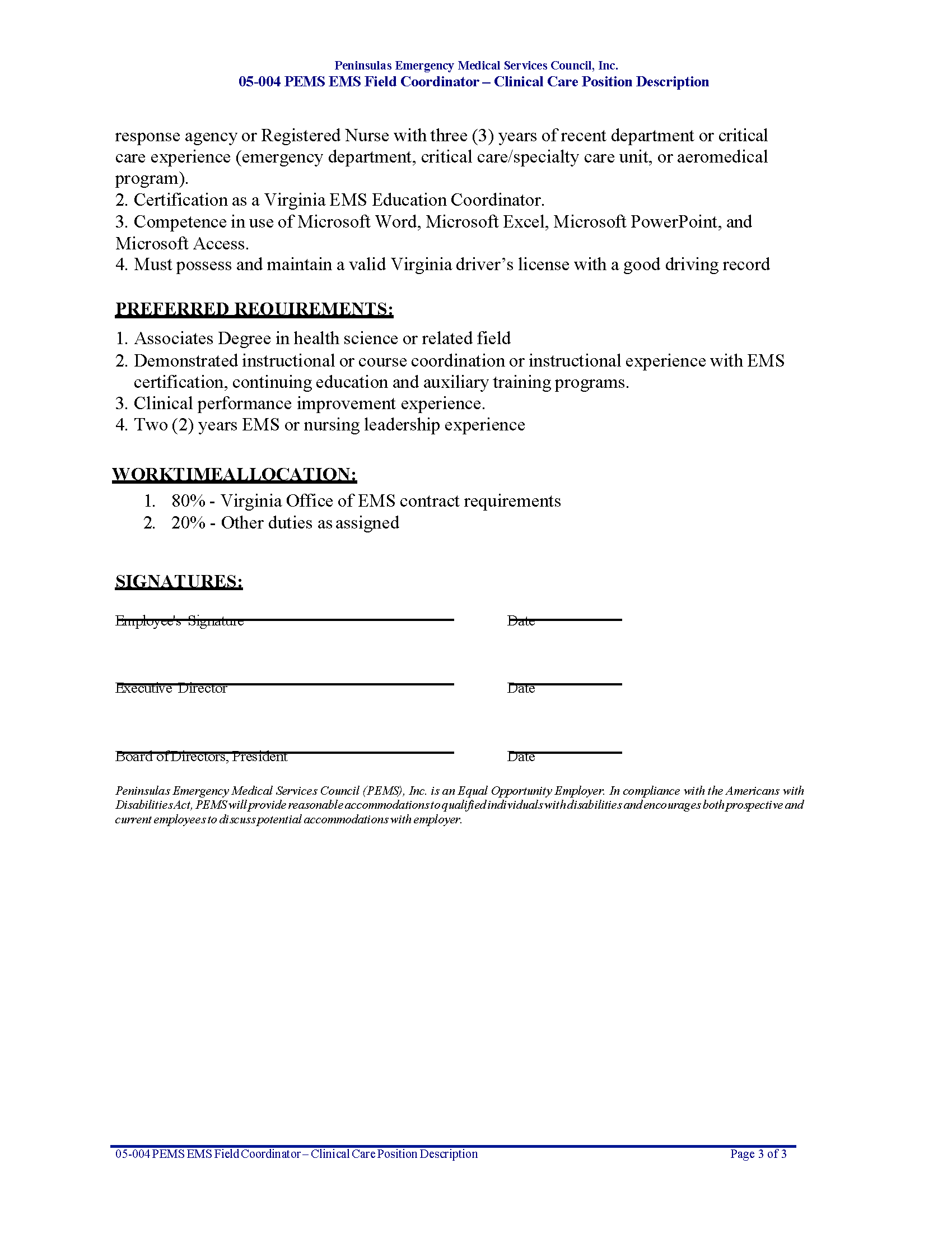 05 004 PEMS EMS Field Coordinator Clinical Care 12 19 Page 3