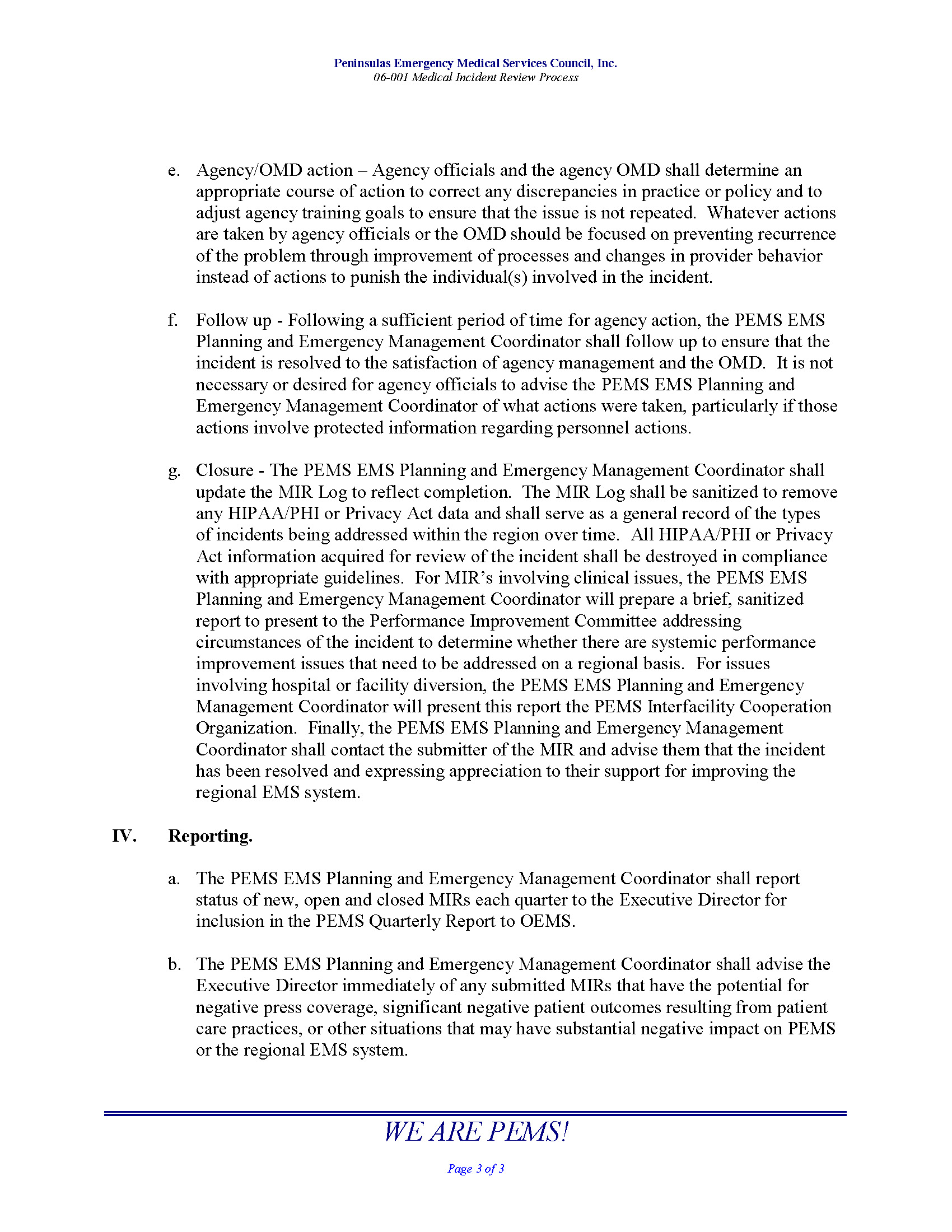 06 001 Medical Incident Review Process 06 18 Page 3