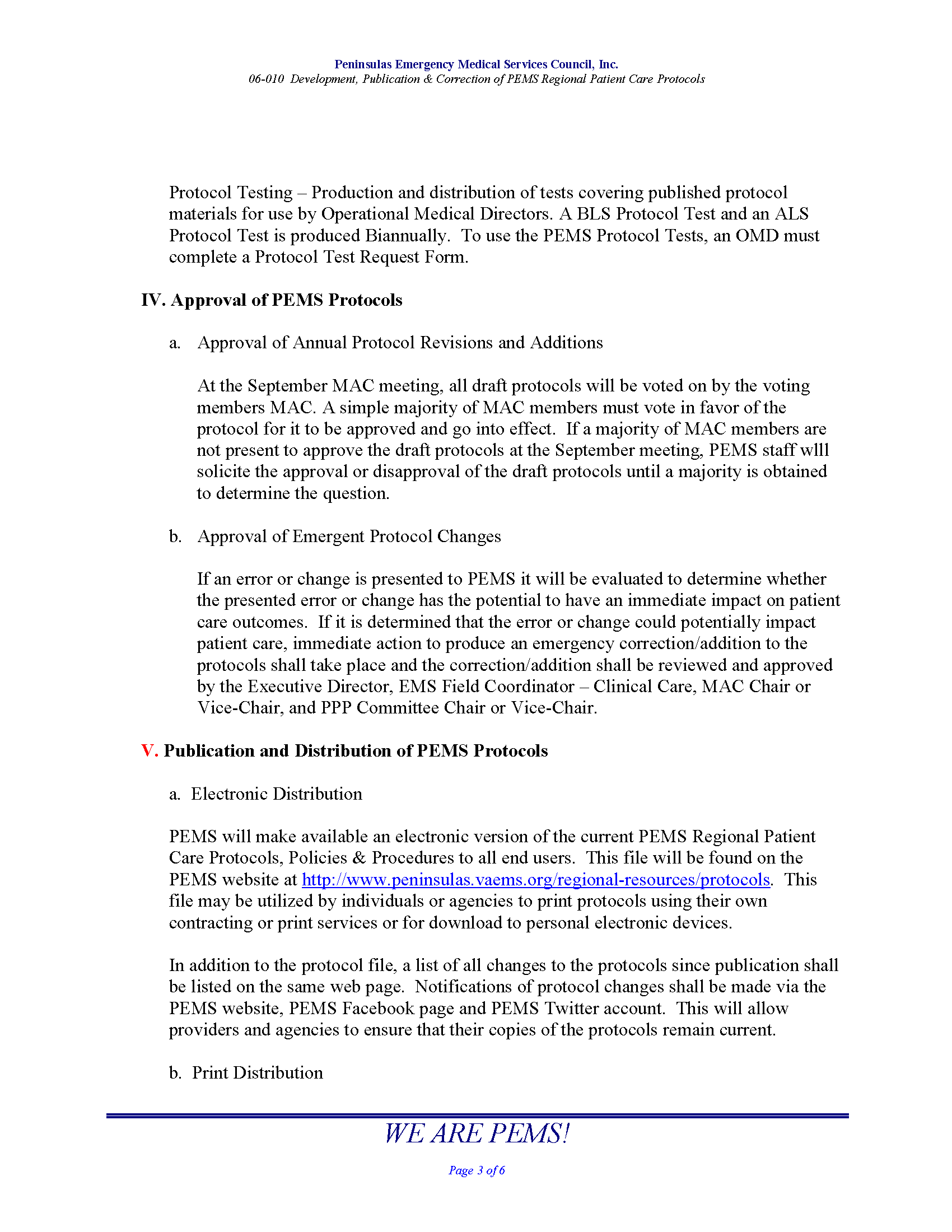 06 010 Development Publication Correction of PEMS Regional Patient Care Protocols 08 19 Page 3