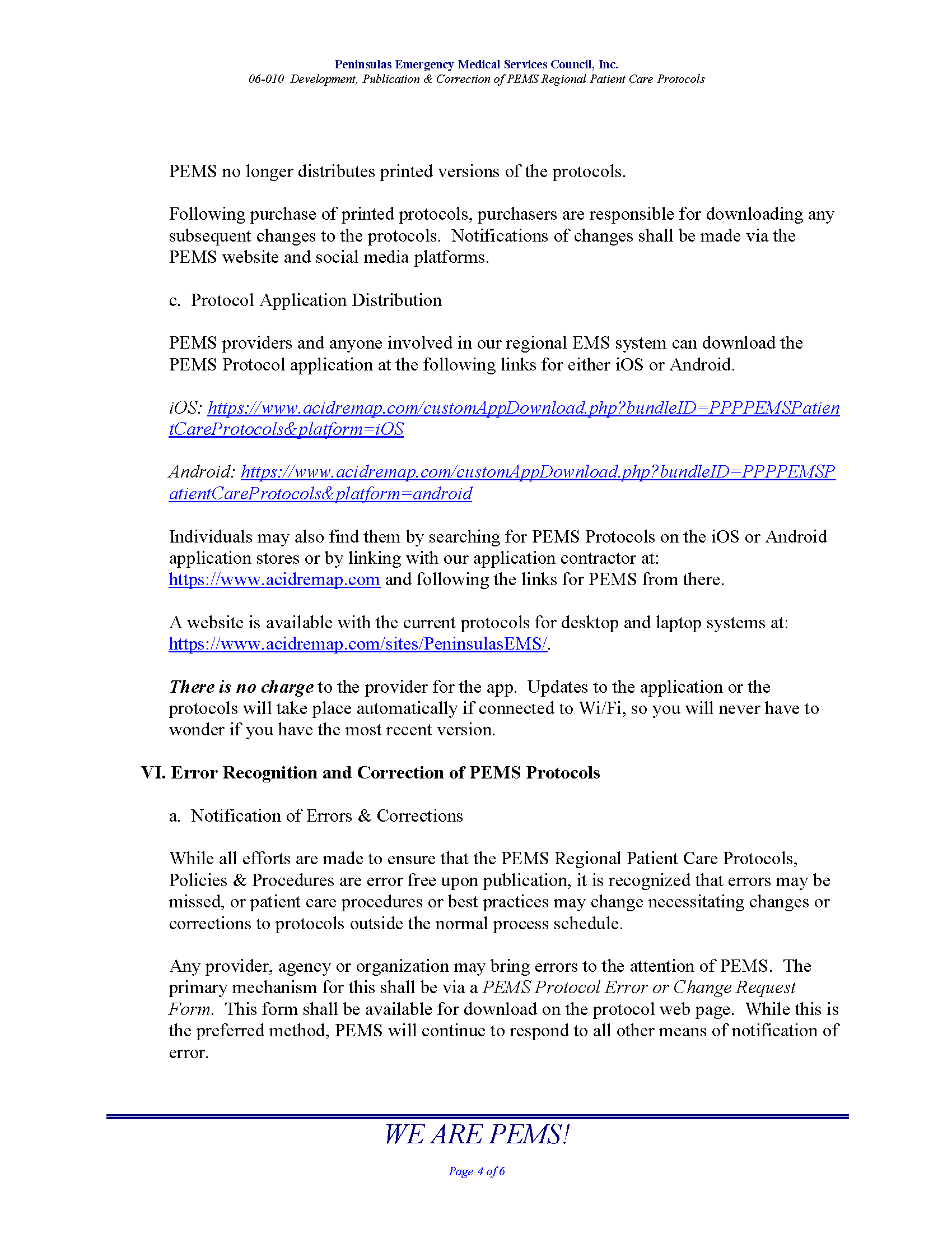 06 010 Development Publication Correction of PEMS Regional Patient Care Protocols 08 19 Page 4